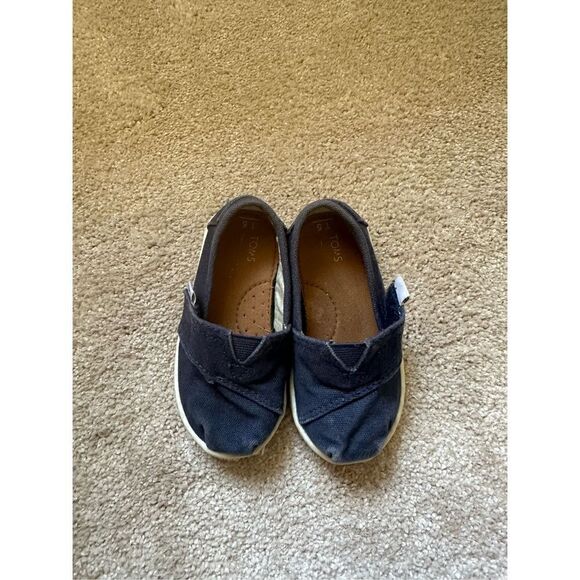TOMS Alpargata Canvas Navy Blue Shoes - size 5 - Picture 3 of 4